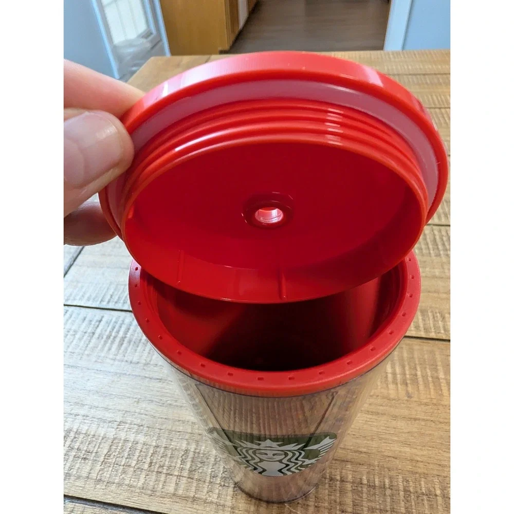 Starbucks Red Glitter Fade Holiday Tumbler 16 oz Cold Brew/Drinks - NO STRAW